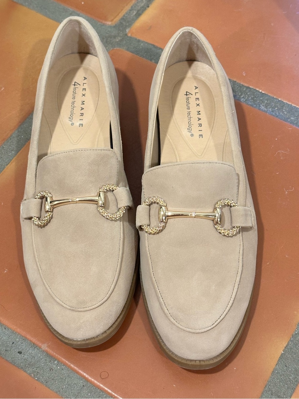Alex Marie Suede Bit Buckle Loafers